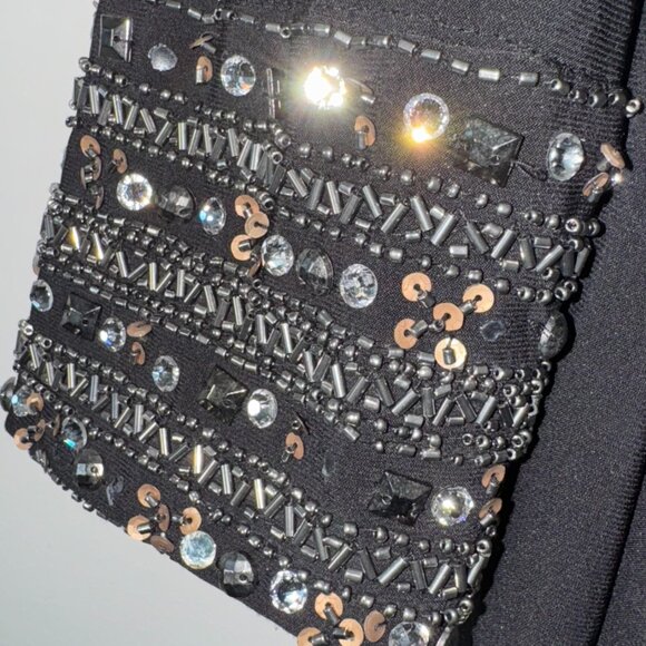 XCAPE Women's Black/Rhinestone Evening Gown Size 18W - Picture 3 of 6